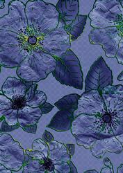 True Blue Big Blooms A4 Backing Paper