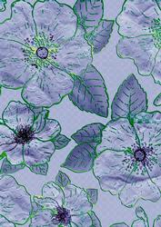 Mid Blue 1 Big Blooms A4 Backing Paper
