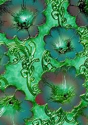 Blue 3 Giant Florals A4 Backing Paper