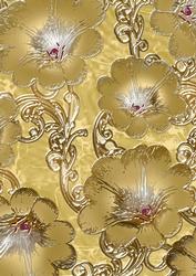 Gold 4 Giant Florals A4 Backing Paper