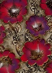 Red Purple 1 Giant Florals A4 Backing Paper