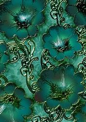 Green 2 Giant Florals A4 Backing Paper