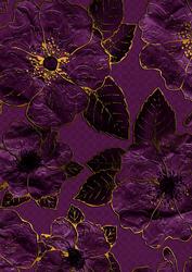 Deep Purple 4 Big Florals A4 Backing Paper
