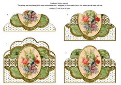 Green Mixed Bouquet Anglaise Scallop Bottom Stacker