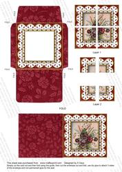 Red Pansies Lace 3in Mini Card Envelope Quad Stacker Aio