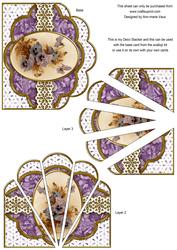 Purple Panises 2 Anglaise Scallop Deco Stacker