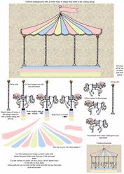 Animated 3D Pink Carousel with Moveable Horses
