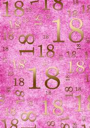 Pink and Gold 18th Birthday A4 Backing Paper