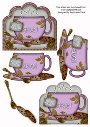 No 1 Gran Lilac Cup 3D Decoupage Sheet