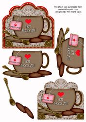Hot Chocolate Love Cup 3D Decoupage Sheet