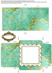 Oriental Birds Plain Anglaise Midi Card and Envelope