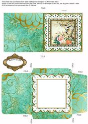 Oriental Birds Anglaise Midi Card and Envelope