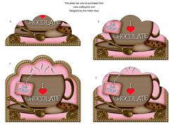 Pink Love Chocolate Scallop Bottom Stacker