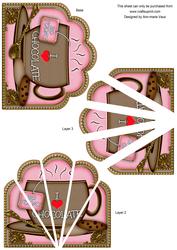 Pink Love Chocolate 30 Today Cup Scallop Deco Stacker