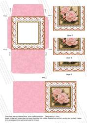 Pink Rose Anglaise 3in Card Envelope Bottom Stacker Aio