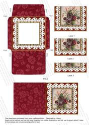 Red Pansies 3in Card Envelope Bottom Stacker Aio