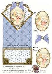 New Baby Boy Anglaise Scallop Spring Decoupage Card