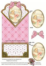 New Baby Girl Anglaise Scallop Spring Decoupage Card