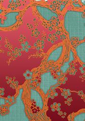 Oriental Bright Bird 1 Floral A4 Backing Paper