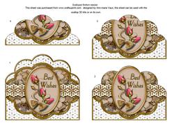 Natural and Pink Rose Best Wishes Scallop Bottom Stacker