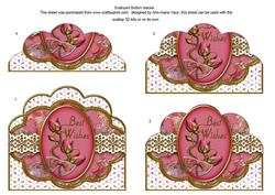Pink Rose Best Wishes Scallop Bottom Stacker