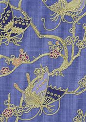 Oriental Blue Floral 1 Floral A4 Backing Paper