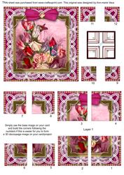 Lace Sweet Peas 5in All 4 Corner Stacker