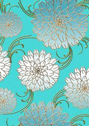 Aqua Tones 1 Mega Flowers A4 Backing Paper