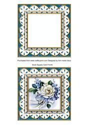Wedding Rose Blue Anglaise 5in Card Base and Shaker Frame