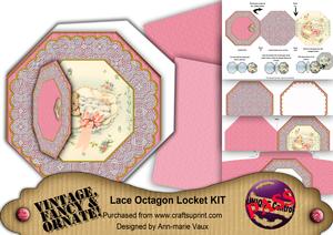 Baby Girl Octagon Lace 3D Locket Card Kit