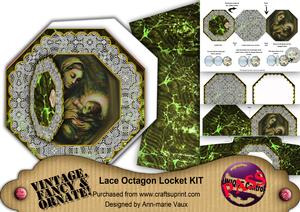 Mother Mary Octagon Lace 3D Locket Card Kit