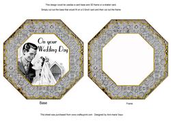 Wedding Couple 1 Octagon Card Base and Shaker Frame