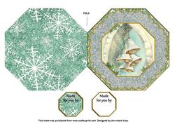 Snow Bells Octagon Lace Picture Fold Card