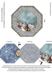 Christmas Rooftops Octagon Locket Card Front