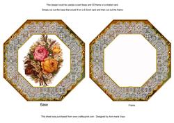 Harvest Rose Birthday Octagon Lace Card Base Shaker Frame