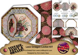 Colourful Panises Octagon Lace 3D Locket Kit