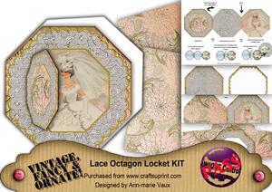 Blushing Bride Octagon Lace 3D Locket Kit