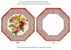 Crazee Daisies Pink Octagon Lace Card Base Shaker Frame