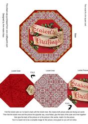 Seasons Greetings Octagon Locket Card Front
