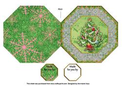 Christmas Tree Octagon Lace Picture Fold Card