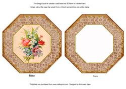 Mixed Floral Bouquet Octagon Lace Card Base Shaker Frame