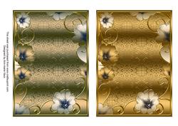 Metallic Beige and Bronze Floral 7x5in Card Base Edger