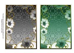 Metallic Silver and Green Floral 7x5in Card Base Edger