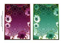 Purple and Green Floral 7x5in Card Base Edger