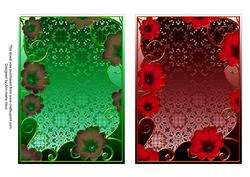 Red and Green Lace Floral 7x5in Card Base Edger