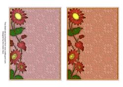 Plum and Peach Lace Daisy 7x5in Card Base Edger