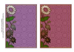 Lilac and Plum Lace Daisy 7x5in Card Base Edger