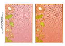 Pink and Peach Lace Daisy 7x5in Card Base Edger