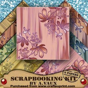 Floral Painted Corners 8 Scrapbooking Papers Kit