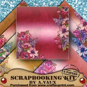 Metallic Floral Corners 8 Scrapbooking Papers Kit